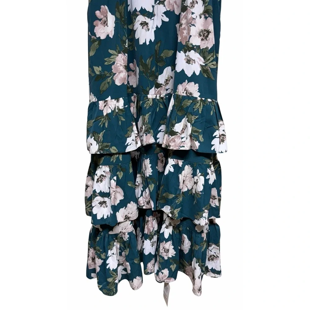 ABERCROMBIE & FITCH Drama Ruffle Tiered Maxi Dress Women's Size 2XL